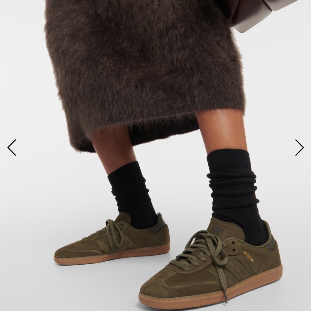 adidas Samba Olive Green Suede Sneakers - Picture 6 of 7